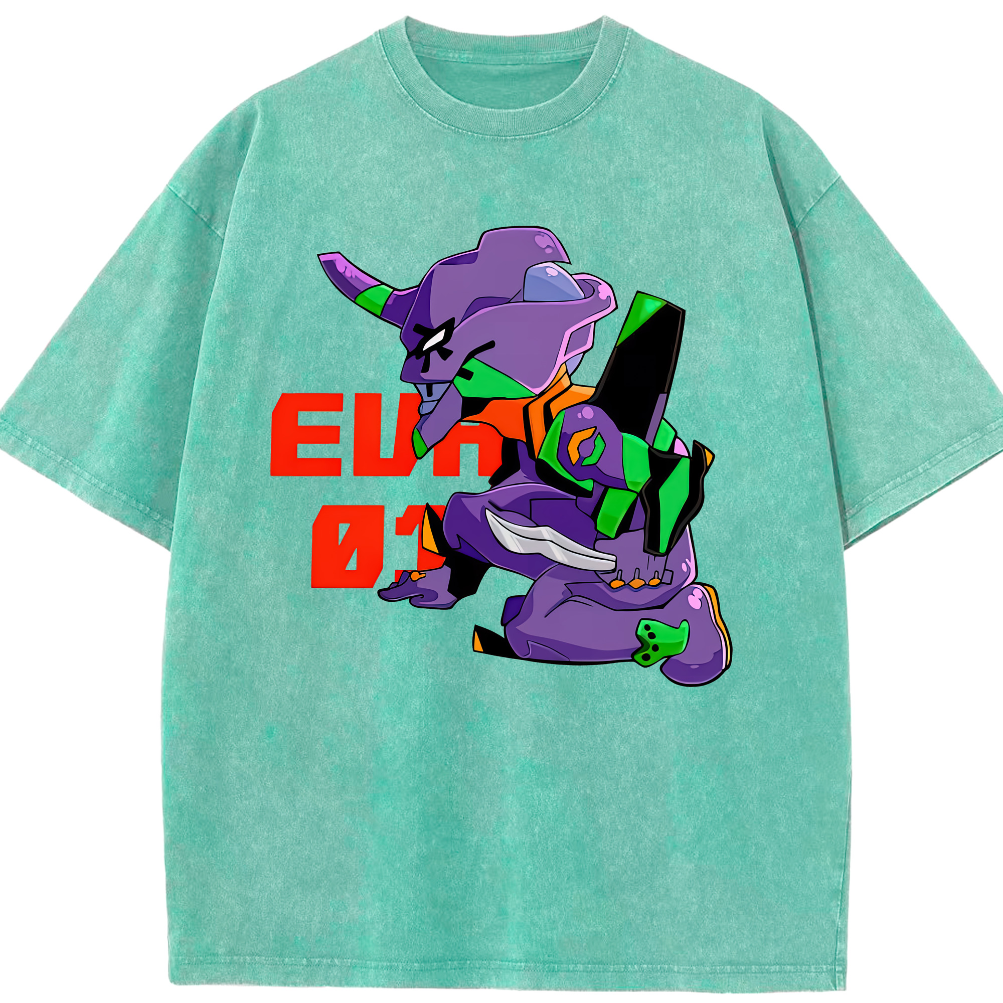 （画像用） EVA 新世紀エヴァンゲリオン 綿100% ヴィンテージ風 半袖Tシャツ（フロントプリント）